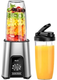 ジューサー ミキサー【1台多役・850W ハイパワー ·790ML大容量】VEWIOR ブレンダー 氷も砕ける スムージー/野菜/果物/ジュース/コーヒーミル/離乳食用/ミルクセーキ ボトル790ml大容量 6枚刃25000r/min 高速回転 コンパクト 水洗い可能 過熱保護 おしゃれ プレゼント ギフト キッチン/アウトドア/旅行/出張/ジム/オフィス (グレー)