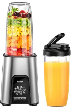 ジューサー ミキサー【1台多役・850W ハイパワー ·790ML大容量】VEWIOR ブレンダー 氷も砕ける スムージー/野菜/果物/ジュース/コーヒーミル/離乳食用/ミルクセーキ ボトル790ml大容量 6枚刃25000r/min 高速回転 コンパクト 水洗い可能 過熱保護 おしゃれ プレゼント ギフト キッチン/アウトドア/旅行/出張/ジム/オフィス (グレー)