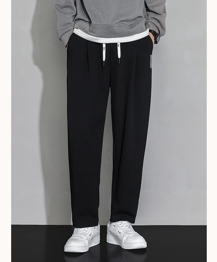 [foveitaa] メンズ ズボン ロングパンツ リラックスパンツ ワイドパンツ ガウチョパンツ 大きい サイズ ゆったり シンプル オシャレ スウェット ユニセックス ウエストゴム 人気 無地 ボトムス 春秋用