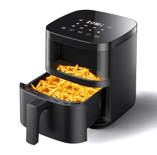 ノンフライヤー 4.5L ノンオイルフライヤー エアフライヤー 1-5人用 可視窓 大容量 家庭用 省エネ 最高温230℃ ノンフライヤー機 LEDディスプレイ 日本語レシピ付き タイマー 自動電源オフ PSE認証済み Wallfire