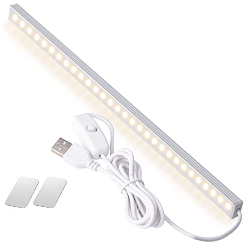 LED バーライト キッチンランプ USBライト LED蛍光灯 無段階調光 30CM USB 5V 給電 マグネット キッチン 照明高感度 長寿命 寝室 廊下 階段 ワードローブ 学生寮AEIFRIYU (6000K/昼光色)