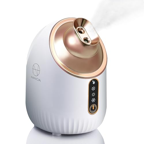 (ナノア)NANOA フェイススチーマー 皮膚科医が大注目の 濃密ナノミスト 温冷 スチーマー 美容 保湿 水道水OK たっぷりタンク 毛穴ケア 美容家電 ローズゴールド