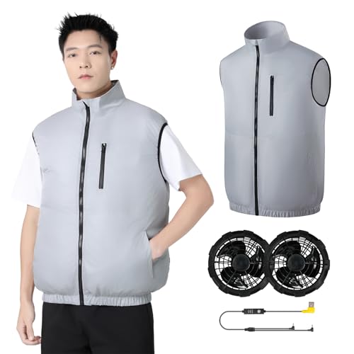 [Molifen] ファン付きベスト 空調作業服 ベスト 冷却服 大風量 3段階風量調節 5500rpm高速回転 USB給電 省エネ 静音 3D循環送風 薄い 超軽量 吸汗速乾 UVカット 熱中症対策 ファン付き作業服 作業着 釣り 登山 男女兼用 撥水加工