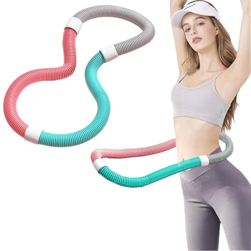 Bookwarm【2025新登場】0.9kg フラフープ ダイエット ウェイト付き ベリー フィットネス PVCソフトスプリングフープ 折りたたみ式 ポータブル フラサークル 脂肪燃焼 筋トレ シェイプアップ (ウエスト・背中・脚・胸 エクササイズ) 室内/公園用 男女兼用