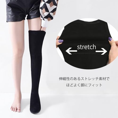 [Ｍｉｎｅｓａｍ] ロングブーツ レディース ニーハイブーツ 美脚 滑りにくい 長靴 レディース 秋冬